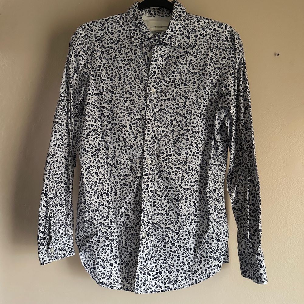 Diesel Slim Fit Skull and Floral Patterned Shirt